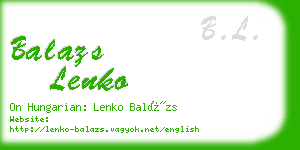 balazs lenko business card